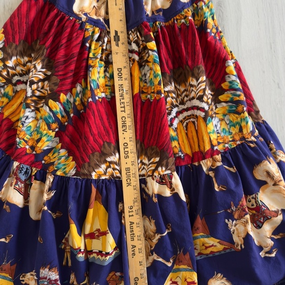Vintage Broomhilda Native American Broomstick A- Line Skirt Cotton USA size M/L - Picture 5 of 7